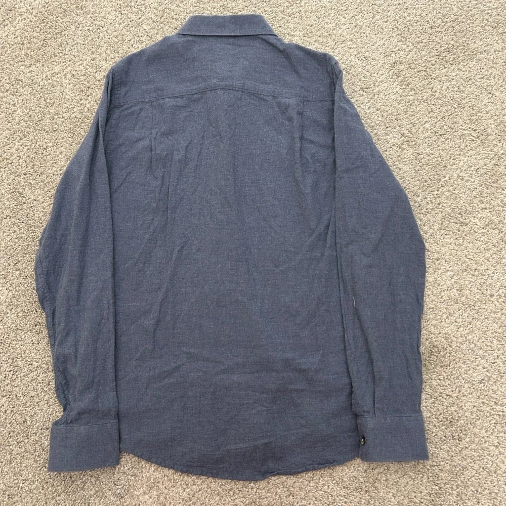 Travis Mathew Cloud Flannel Button Up Shirt Medium Blue Long Sleeve Cotton - Picture 7 of 7